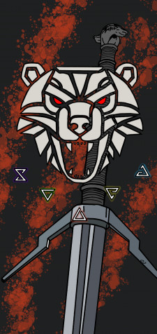 Cartoon The Witcher iPhone Wallpaper Image 1080x2280px