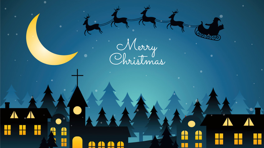 Merry Christmas 2k QHD Wallpaper 2560x1440px