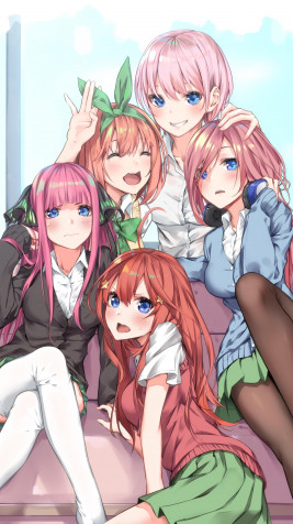 The Quintessential Quintuplets iPhone Wallpaper 1800x3200px