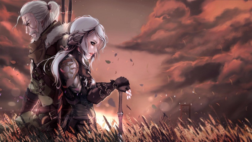 Cartoon The Witcher 2k QHD Wallpaper 2560x1440px