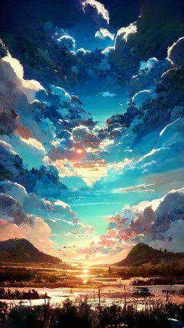 Anime Landscape Phone Background Image 1152x2048px