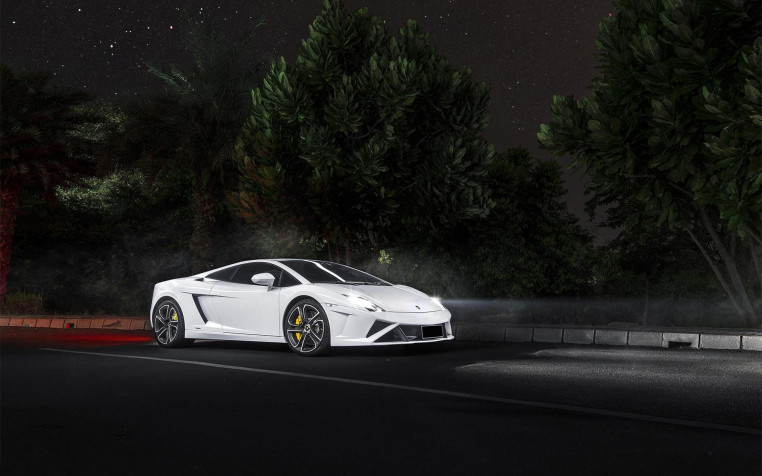 White Lamborghini Widescreen HD Wallpaper 1920x1200px