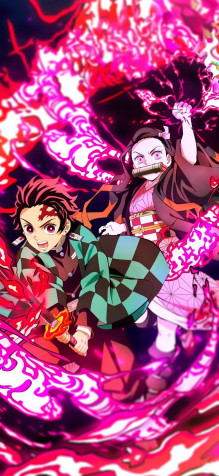 Tanjiro And Nezuko iPhone Background 738x1600px