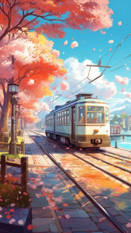 Anime Train Wallpaper for iPhone 800x1427px