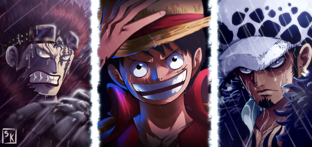 Law And Luffy Desktop HD Background 4325x2048px