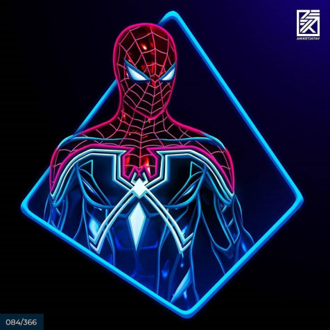 Neon Spider Man Android Wallpaper Image 1080x1080px