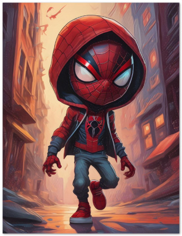 Chibi Spider Man Phone Background Image 1368x1766px