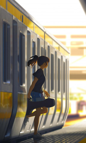 Anime Train Phone Background 1280x2120px