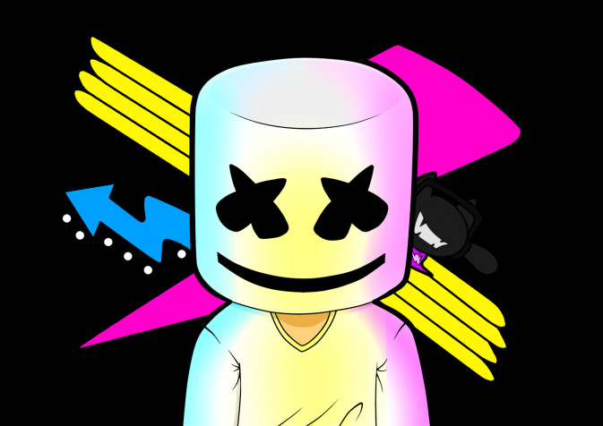 Cartoon Marshmello HD Wallpaper 1414x1000px