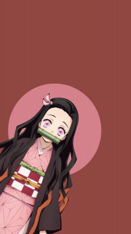 Nezuko Phone HD Background 1875x3333px