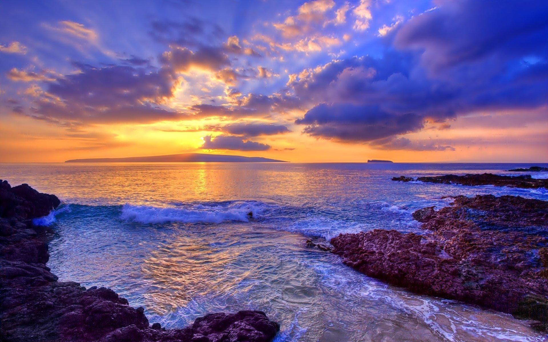 Ocean Sunset Widescreen HD Wallpaper 1920x1200