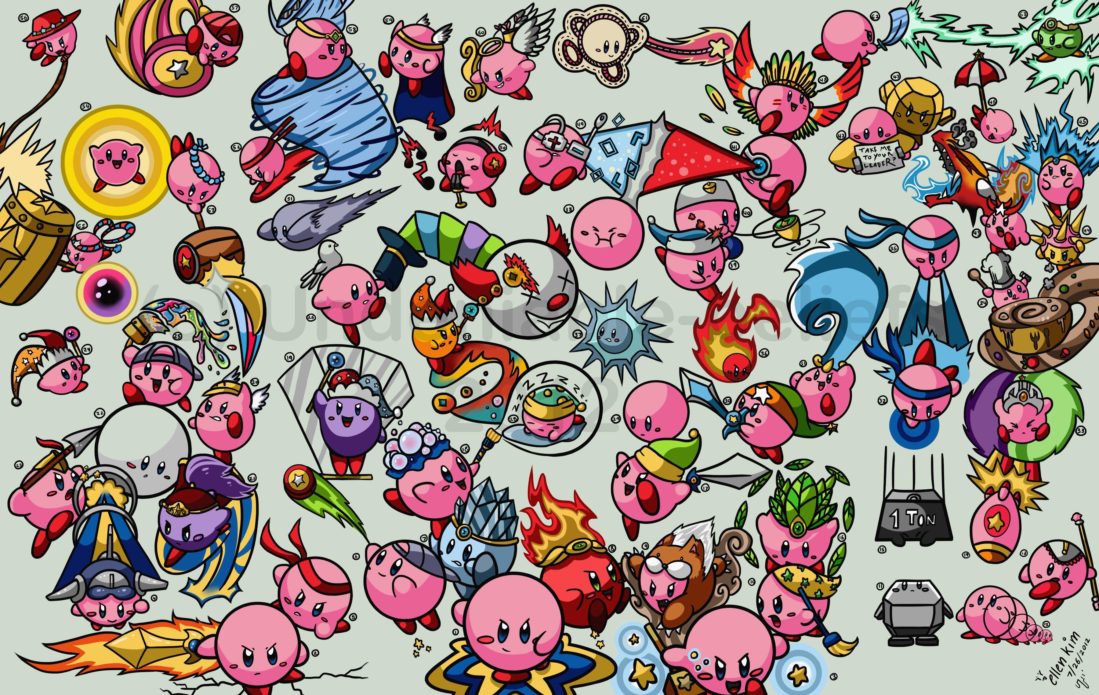 Kirby Desktop HD Background 3600x2276