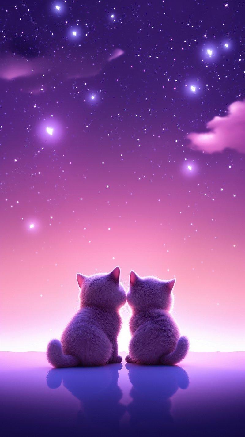 Neon Cat Wallpaper for iPhone 800x1427