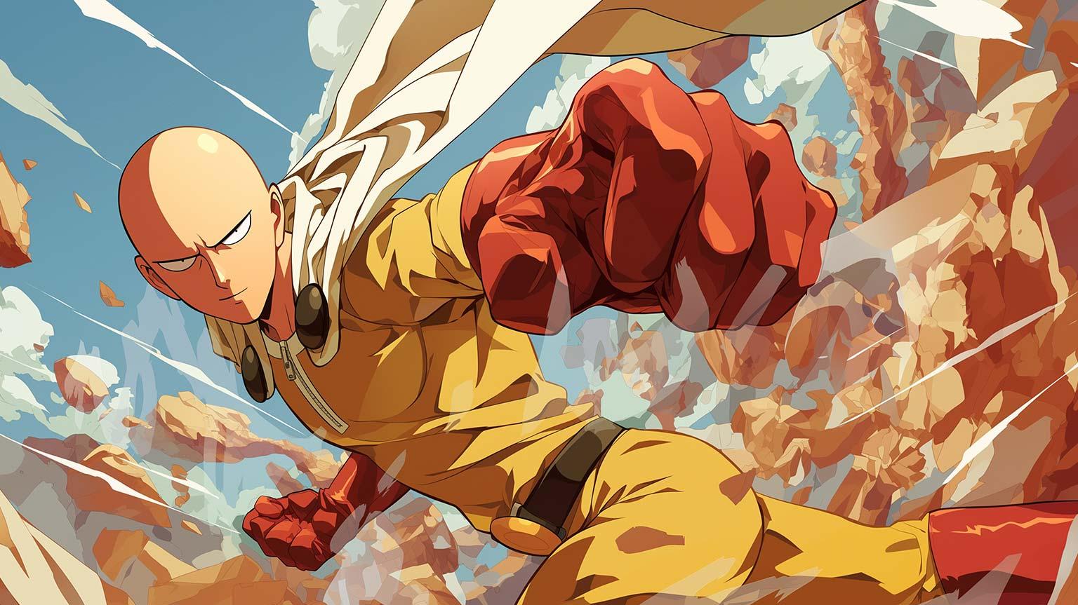 Saitama Desktop HD Background 1536x864