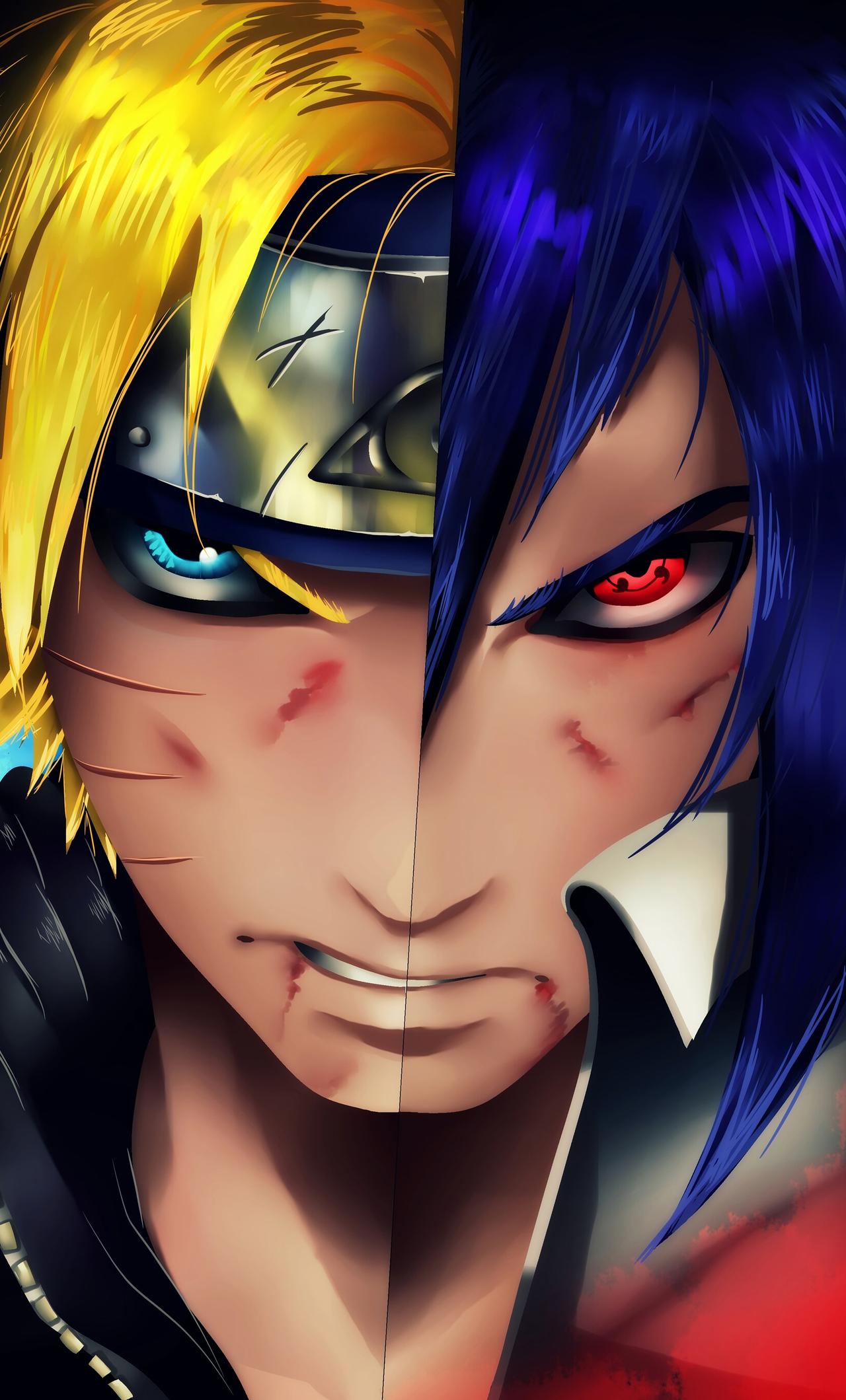 Naruto And Sasuke Mobile Background 1280x2120
