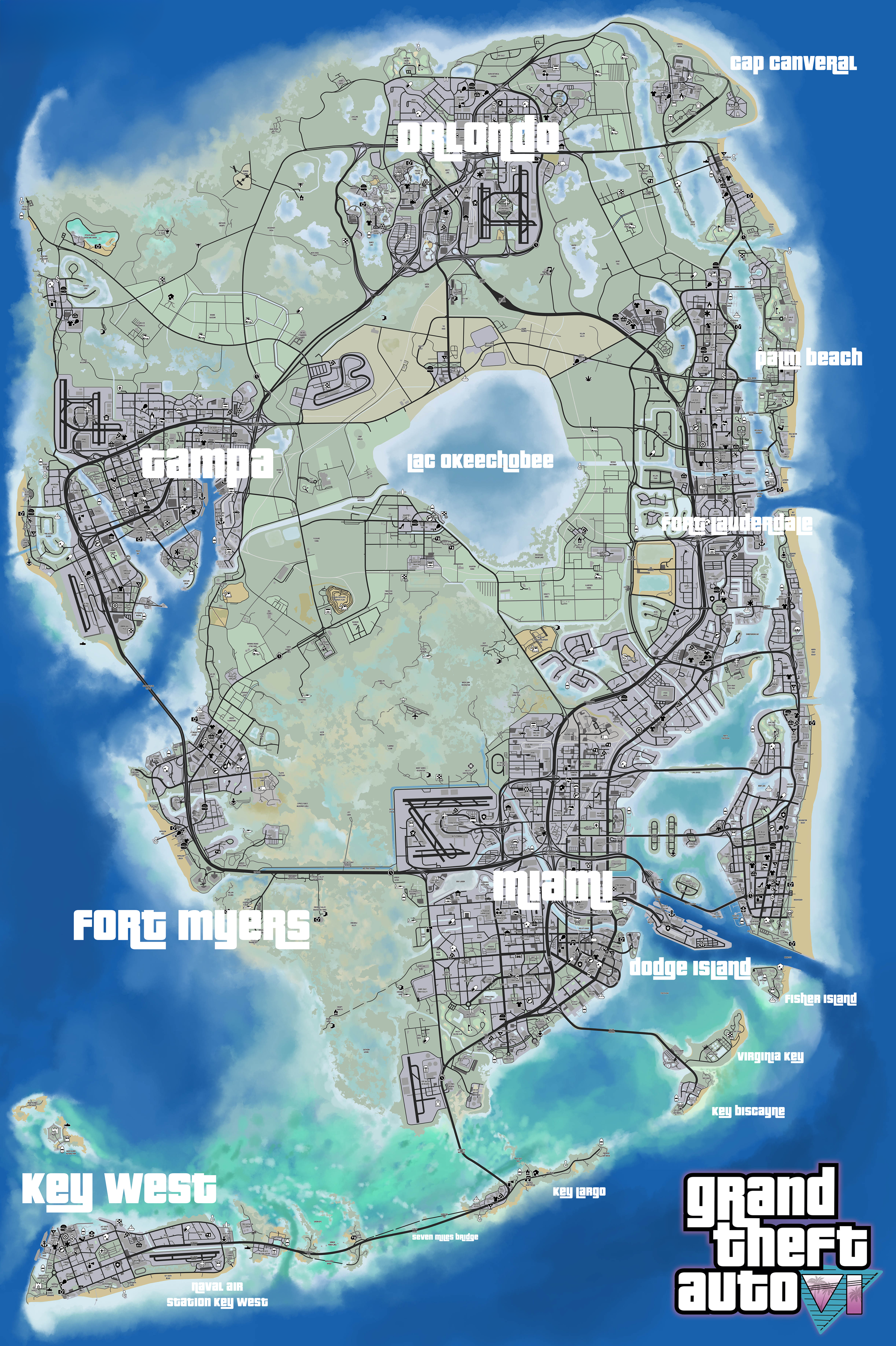 Gta 6 Map Wallpaper for Mobile 2834x4256