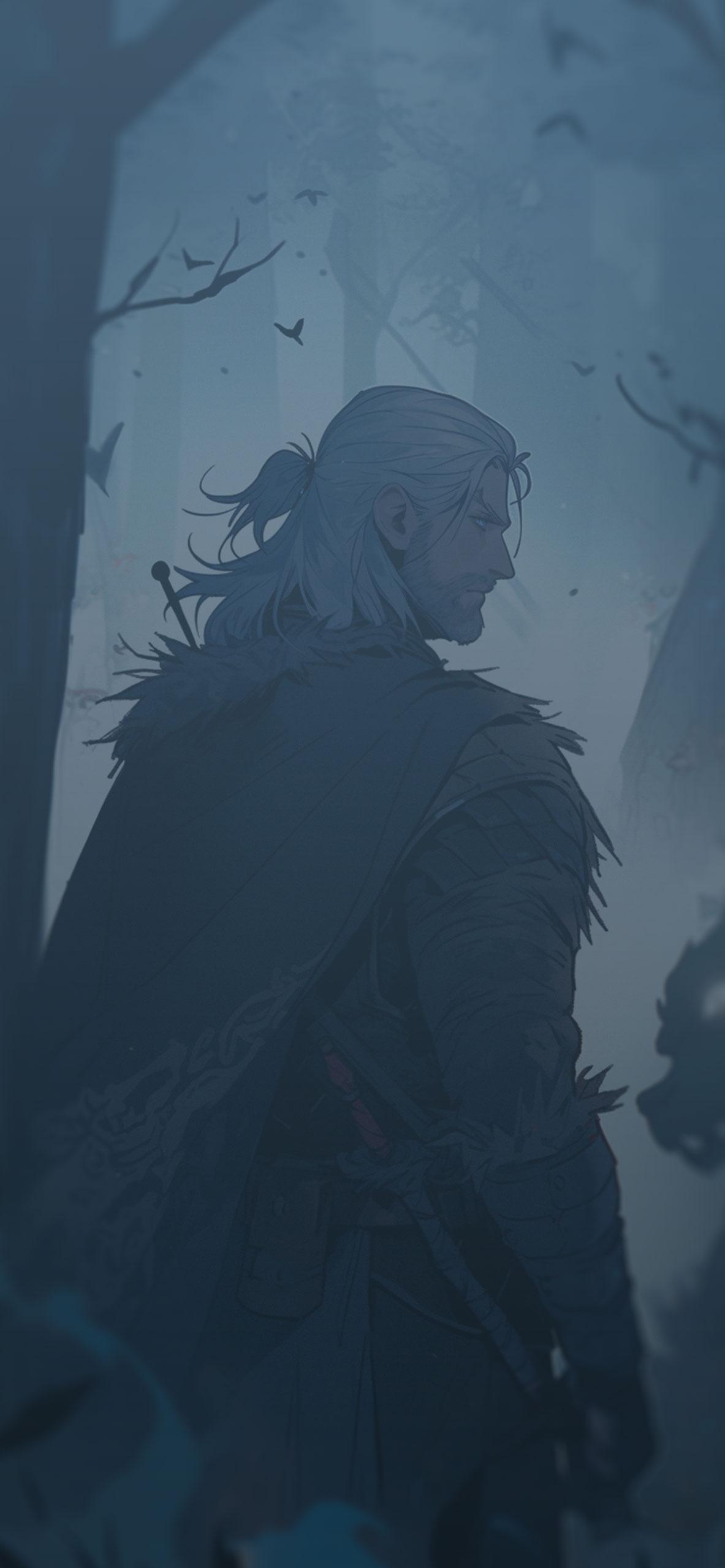 Cartoon The Witcher iPhone Background 1183x2560