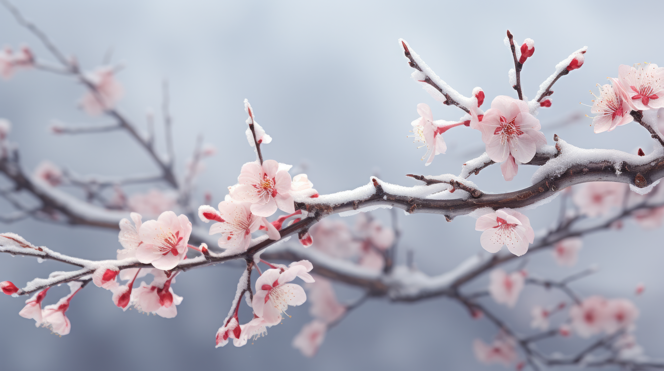 Sakura Flowers Background Image 2184x1224