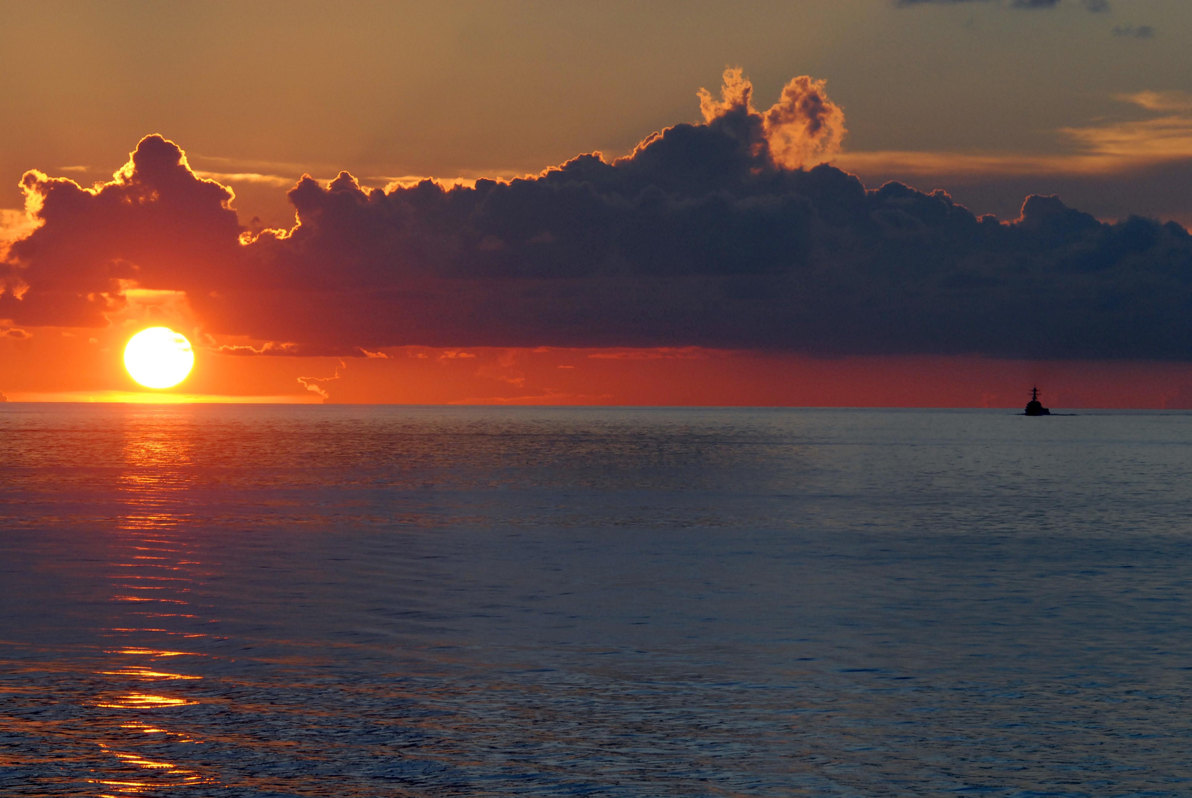 Ocean Sunset Desktop HD Wallpaper 3872x2592