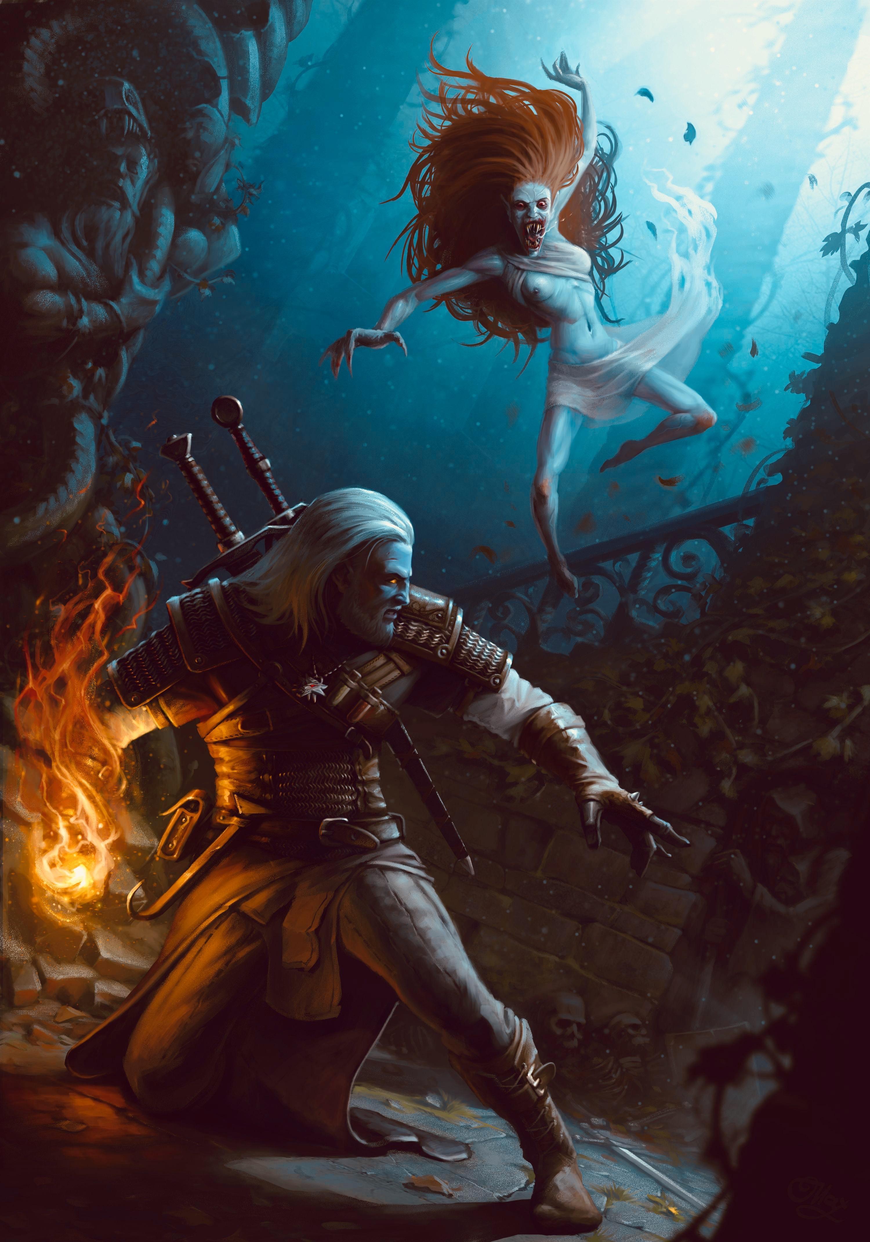 Cartoon The Witcher iPhone Wallpaper 3000x4284