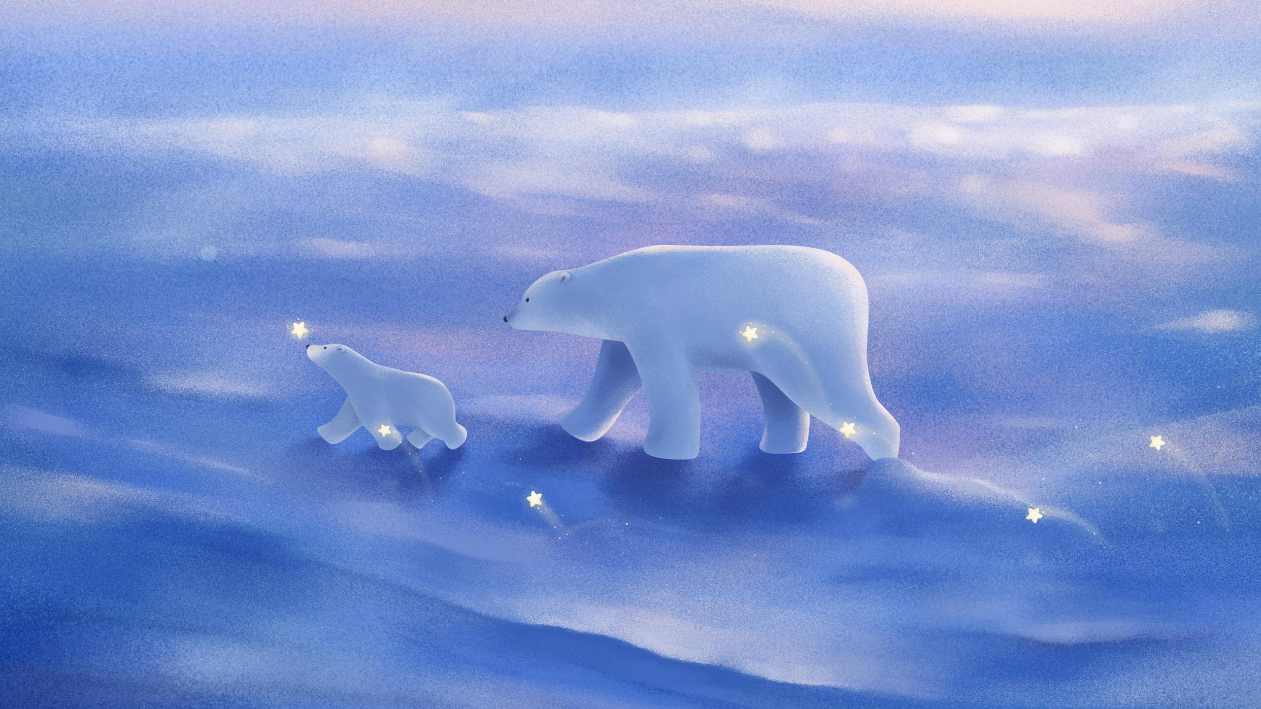 Polar Bear 2k QHD Wallpaper 2560x1440