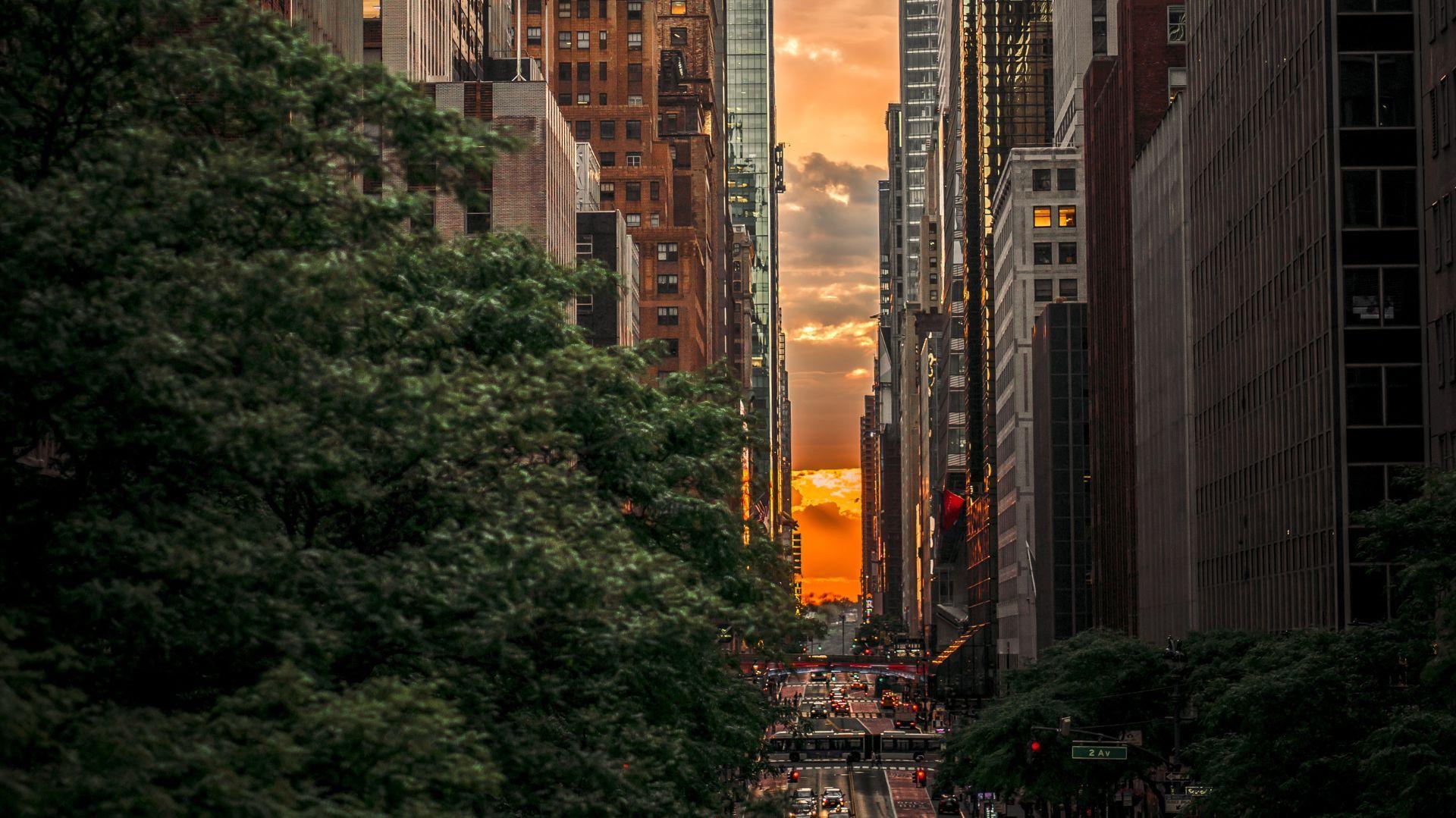 Manhattanhenge Full HD 1080p Wallpaper 1920x1080