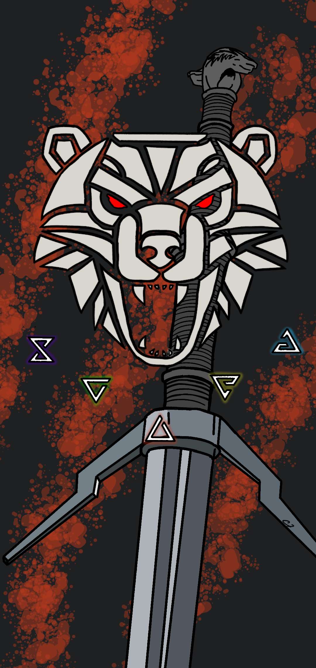 Cartoon The Witcher iPhone Wallpaper Image 1080x2280