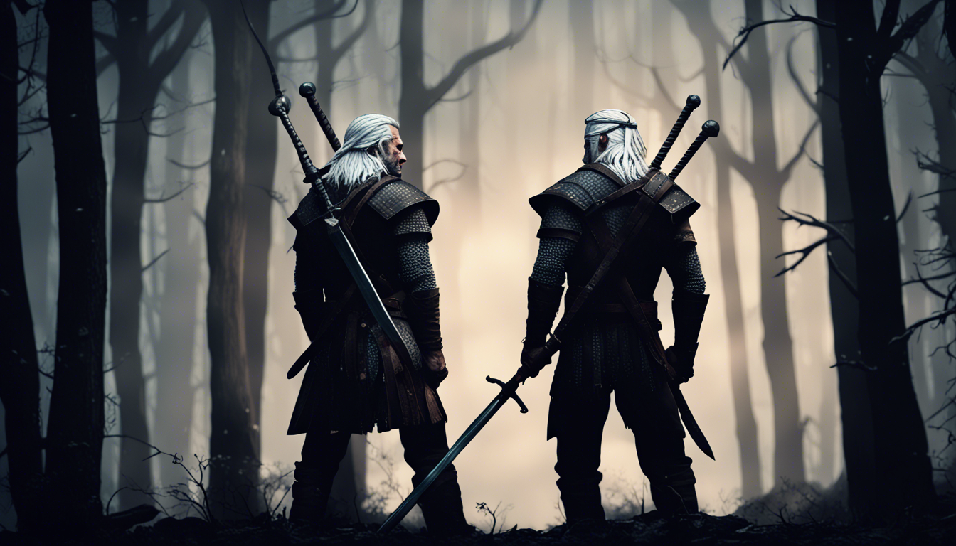 Cartoon The Witcher Wallpaper 1344x768