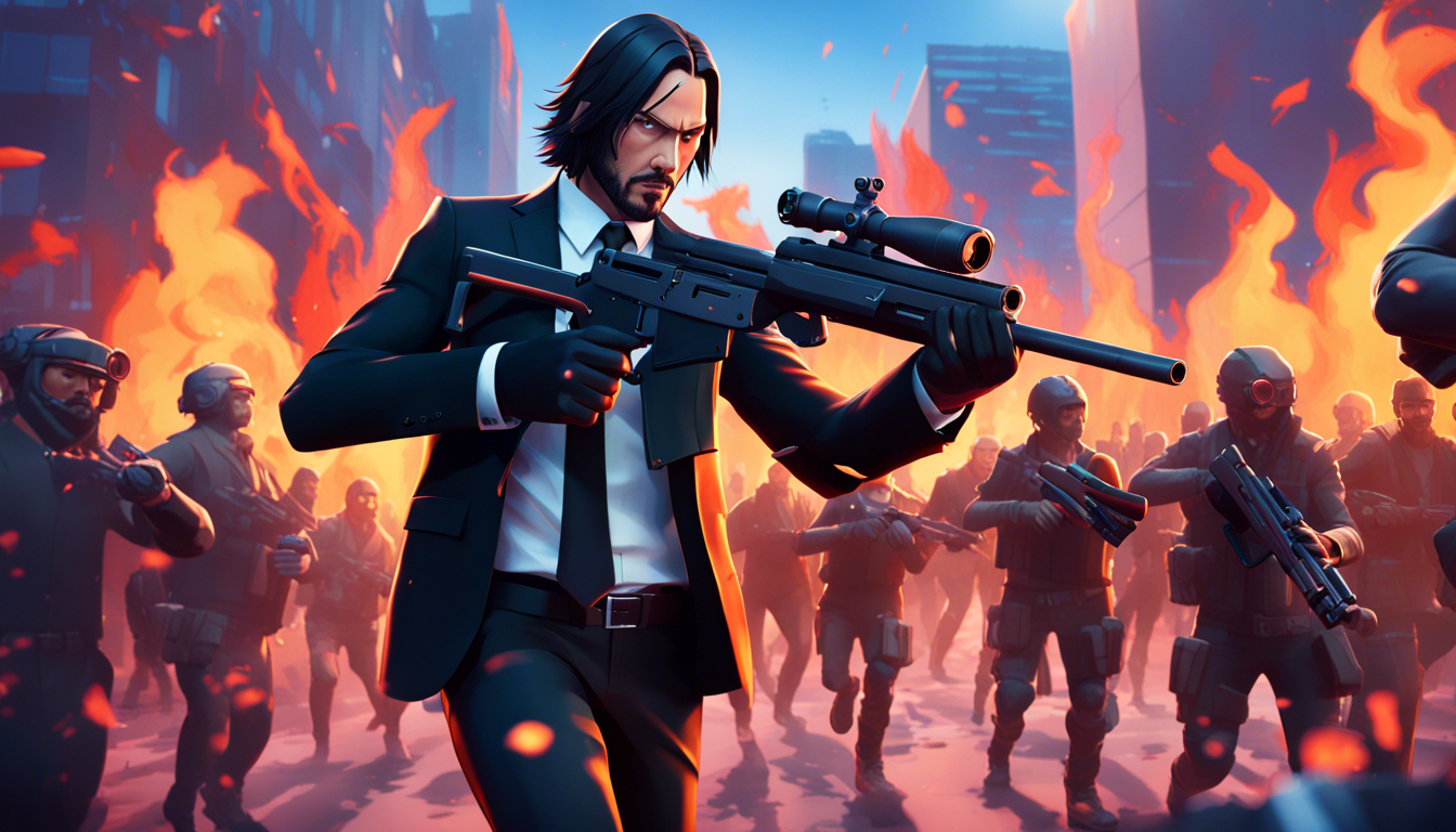 John Wick Fortnite Desktop Wallpaper 1344x768